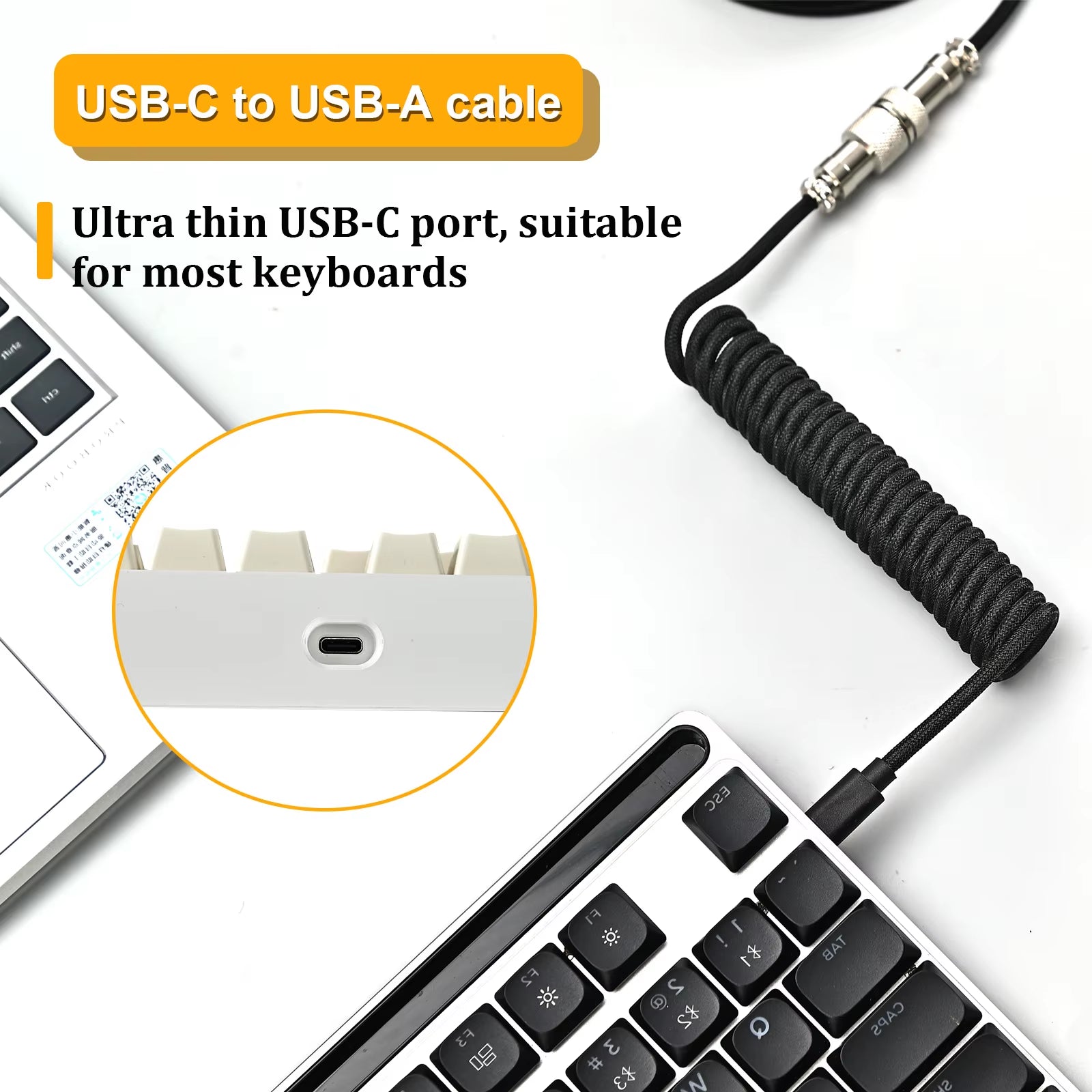 Custom Type C Mechanical Keyboard Coiled Cable 