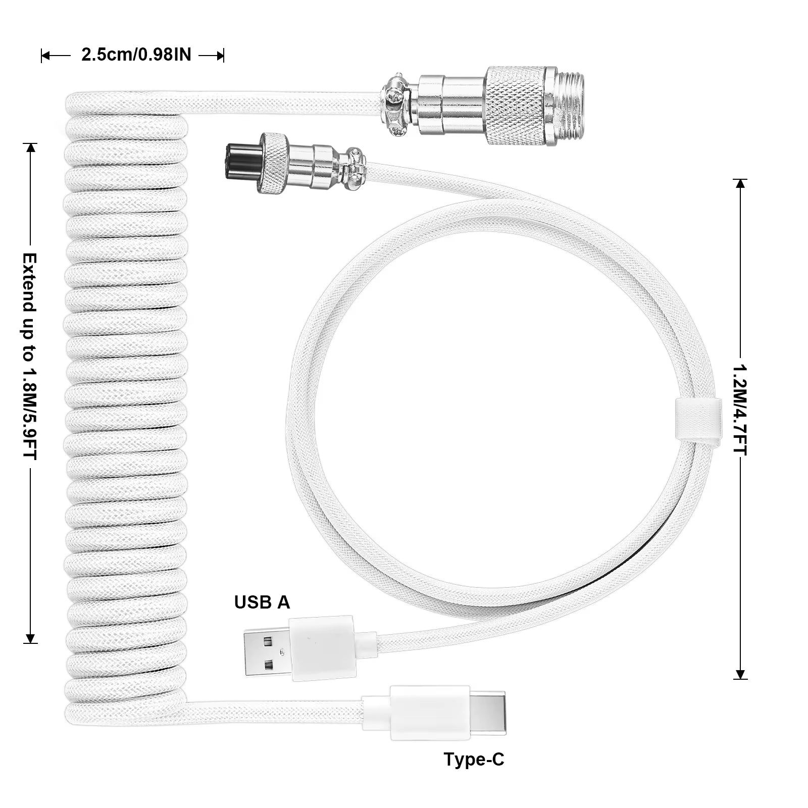 Custom Type C Mechanical Keyboard Coiled Cable 