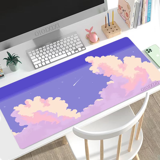 Cute Aesthetic Kawaii Landscape Mouse Pad Gaming XL HD Mousepad XXL Keyboard Pad Carpet Natural Rubber Non-Slip Soft Table Mat